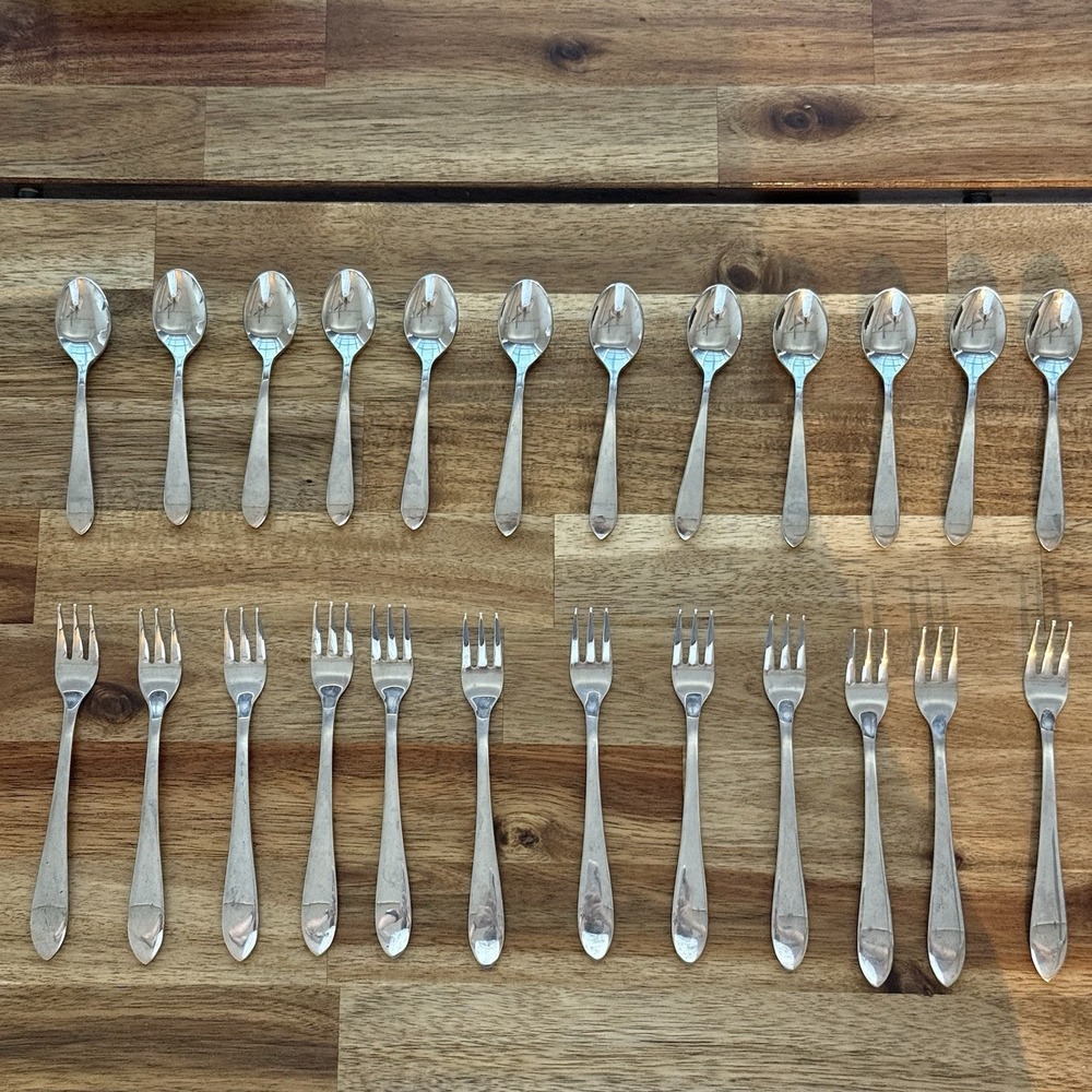Retroneu Stainless Steel Set Of 24 Forks & Teaspoons Korea